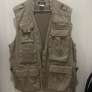 Fox Outdoor Vest Mens Large Khaki Utility Fishing Hunting Tactical Pockets